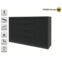 Тумба Тренд КТ-Т160 (Антрацит ЛДСП/ Черный ЛМДФ) Ш1600 В1020 Г451